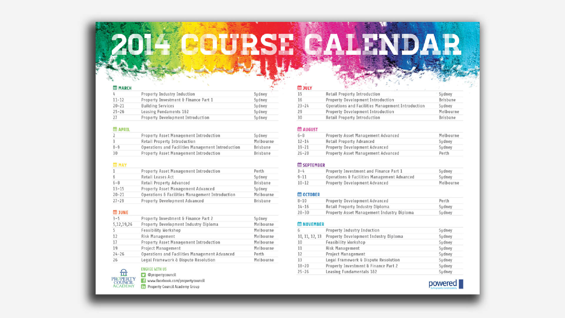 Property Council Academy 2014 Courses Collateral course calendar