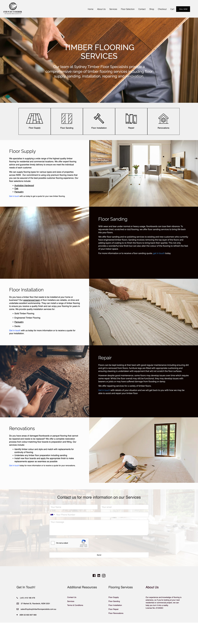 Sydney Timber Floor Specialists website design