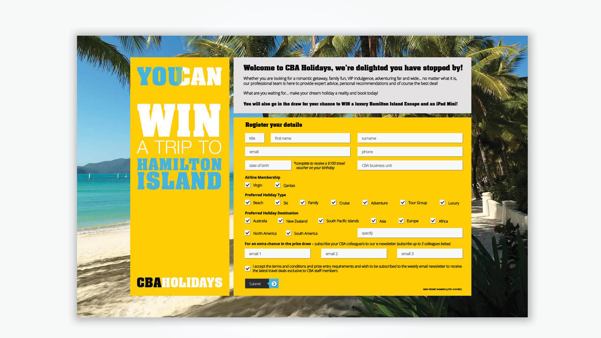 CommBank Holidays Microsite launch by Think Creative Agency