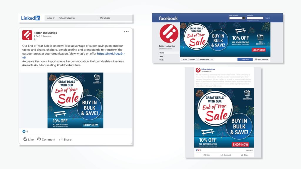 Felton Industries Social Media Campaign design by Think Creative agency