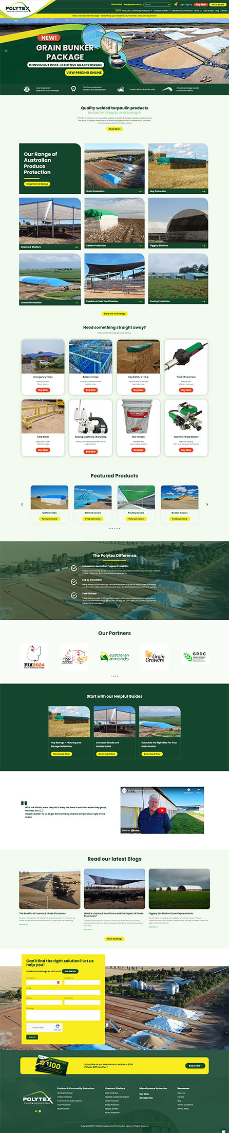 Polytex homepage web design